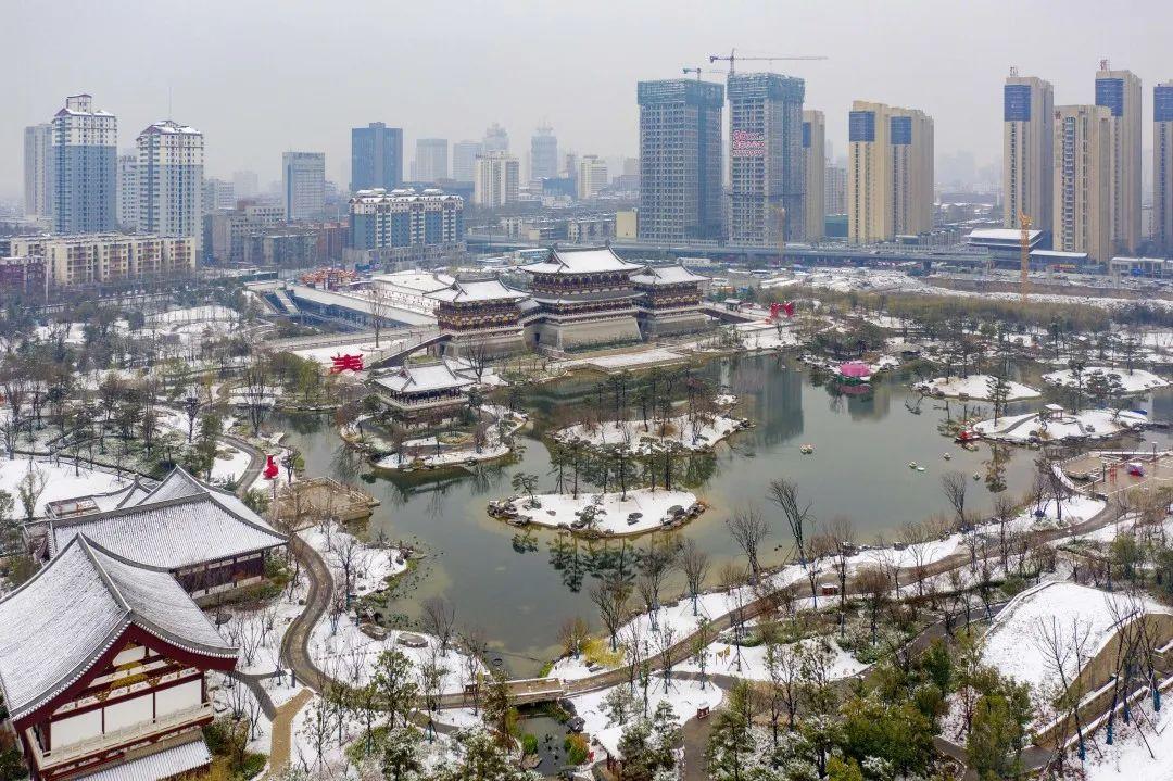 洛阳城内雪景醉人